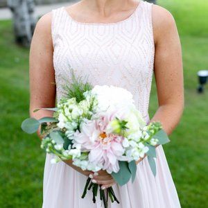 Adrianna Papell Beaded Blush Formal Gown